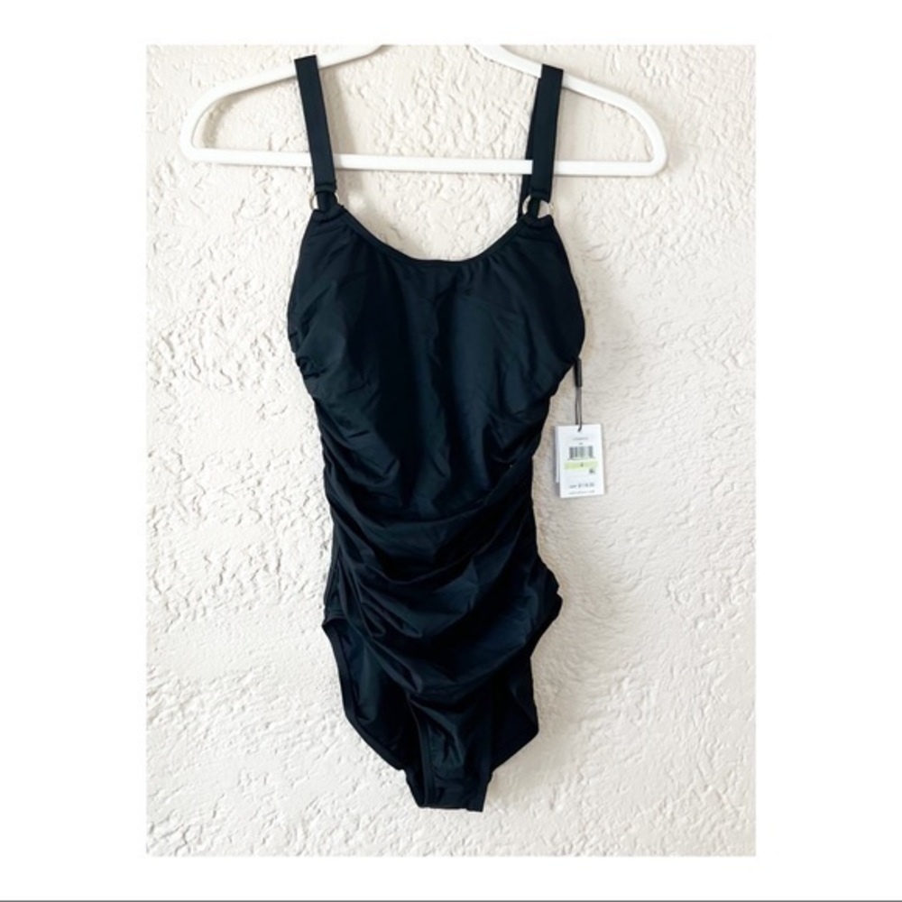 NWT Calvin Klein Classic Black One Piece Swim 4
